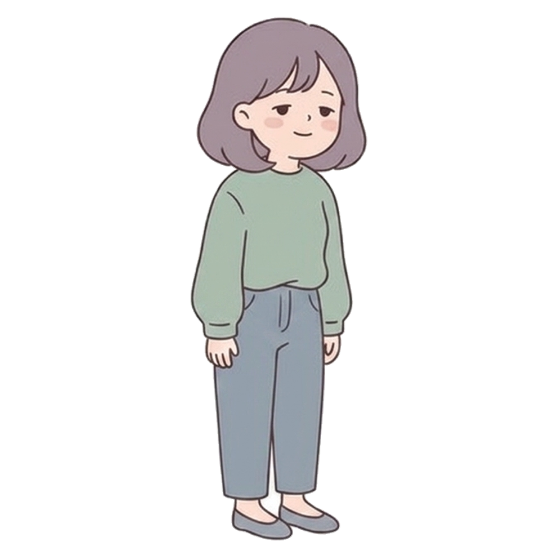 쉼이 필요한 단단한 사람 캐릭터